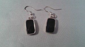 Örhängen, svart med silver